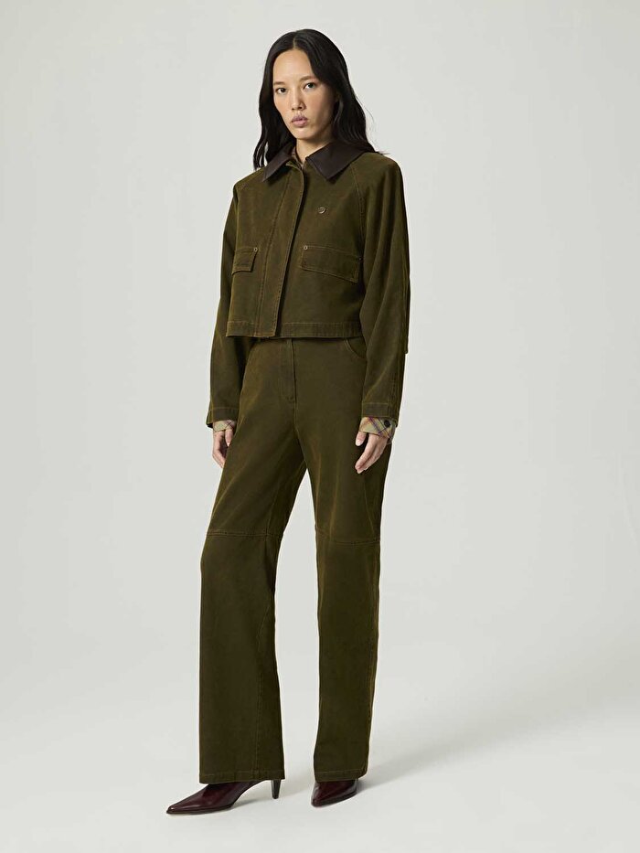 Nocturne Deri Detaylı Yıkamalı Ceket