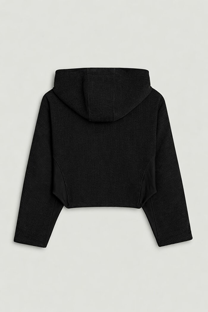 Nocturne Dökümlü Kapüşonlu Ceket