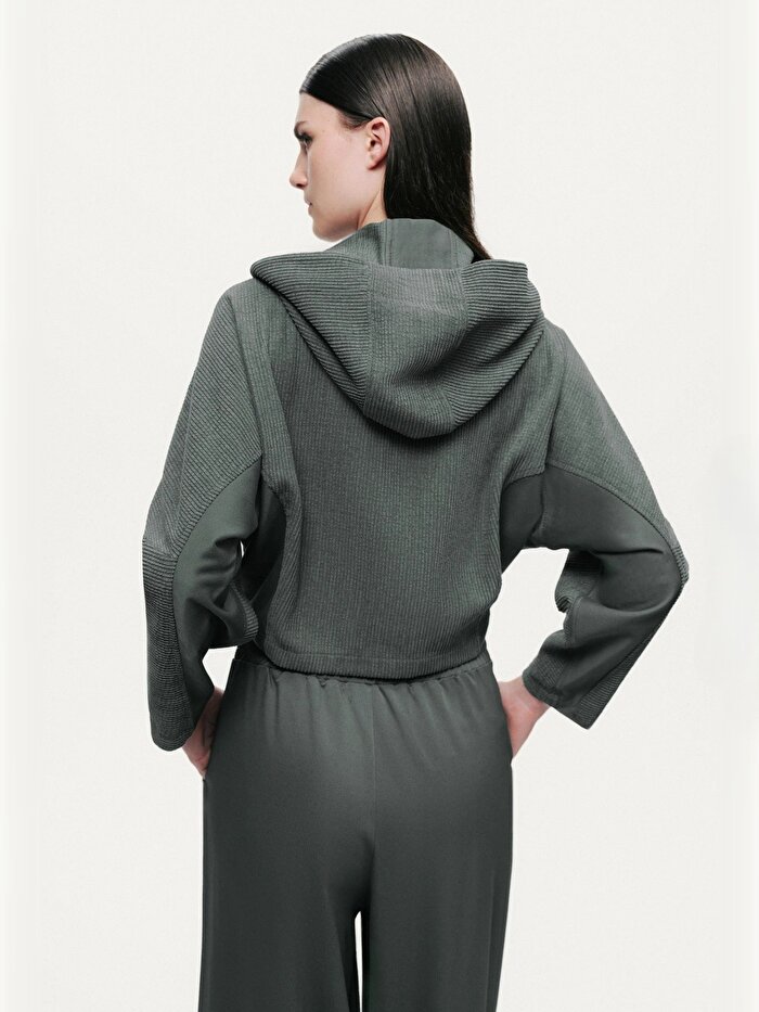 Nocturne Dökümlü Kapüşonlu Ceket