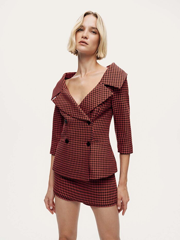 Nocturne Ekose Desenli Ceket