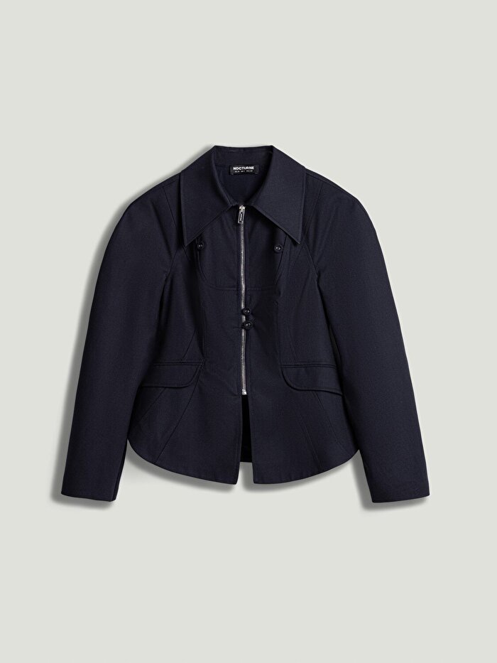 Nocturne Fermuar ve Düğme Detaylı Ceket