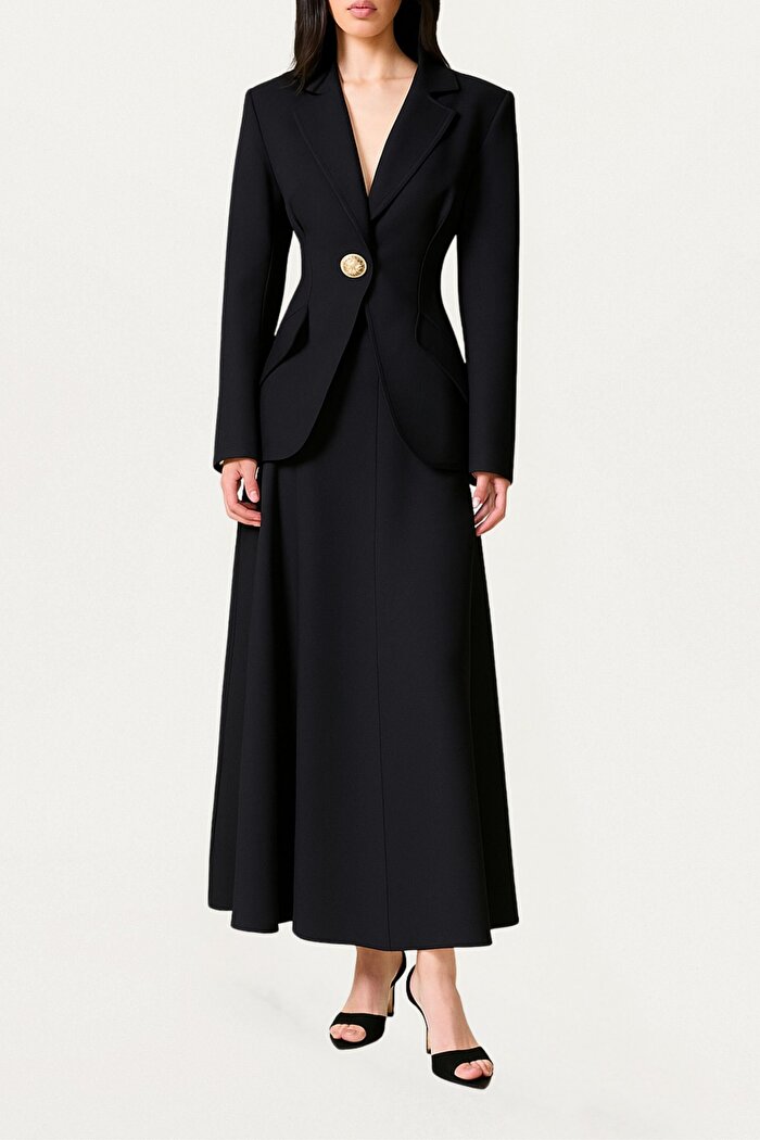 Nocturne Gold Aksesuarlı Vatkalı Ceket