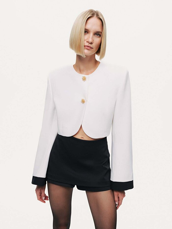 Nocturne Vatkalı Crop Ceket