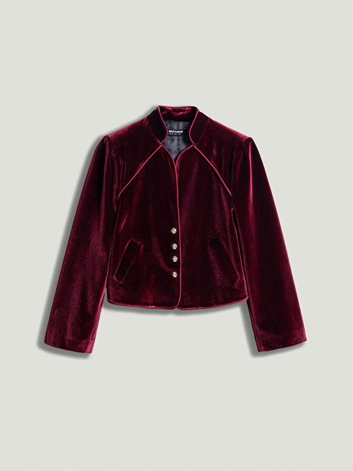 Nocturne Kadife Crop Ceket