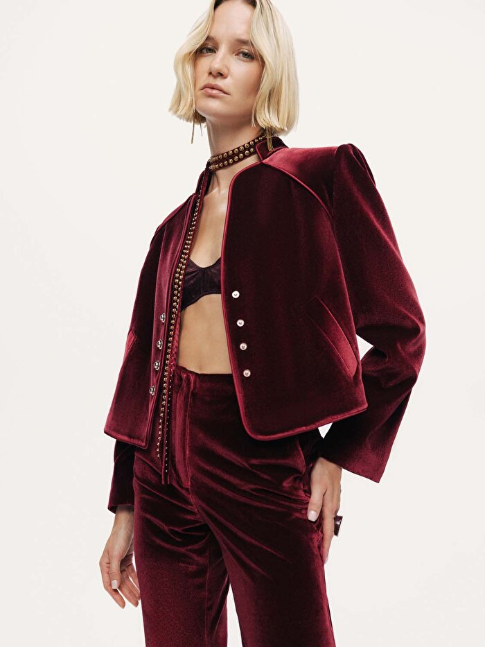 Nocturne Kadife Crop Ceket