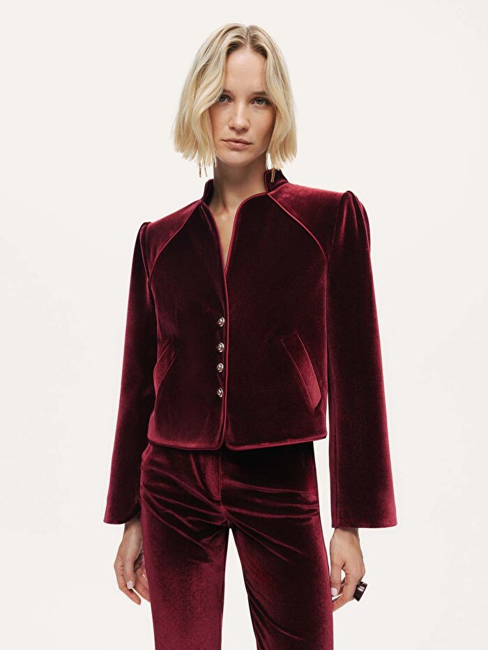 Nocturne Kadife Crop Ceket