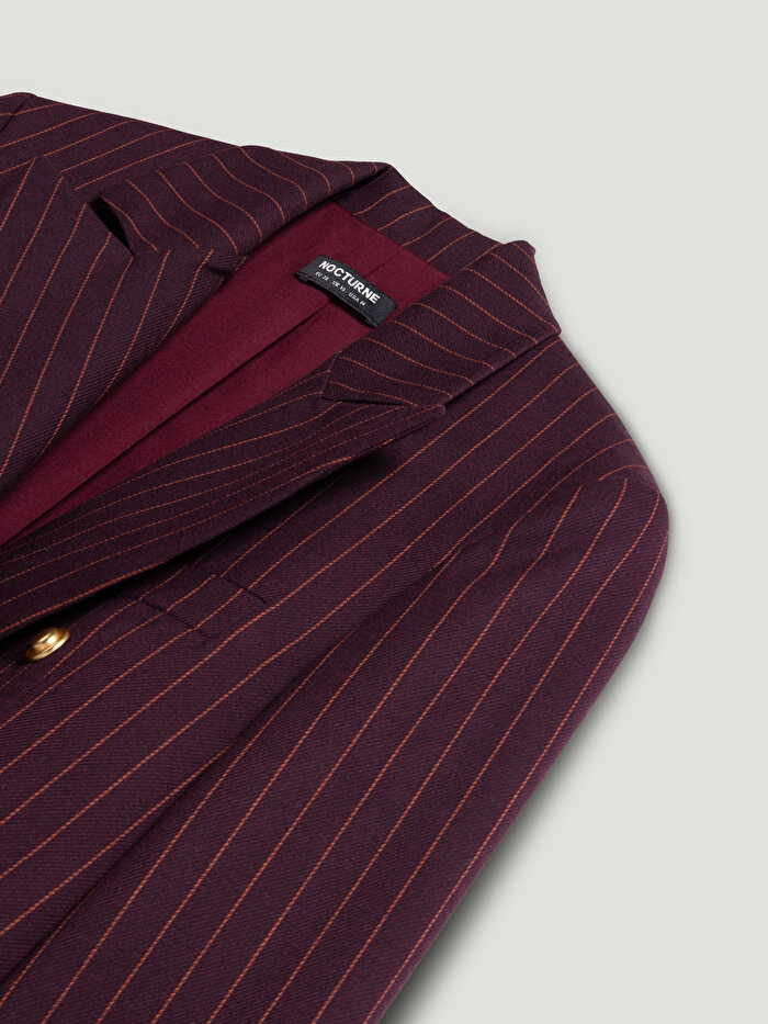 Nocturne Kruvaze Çizgili Blazer Ceket