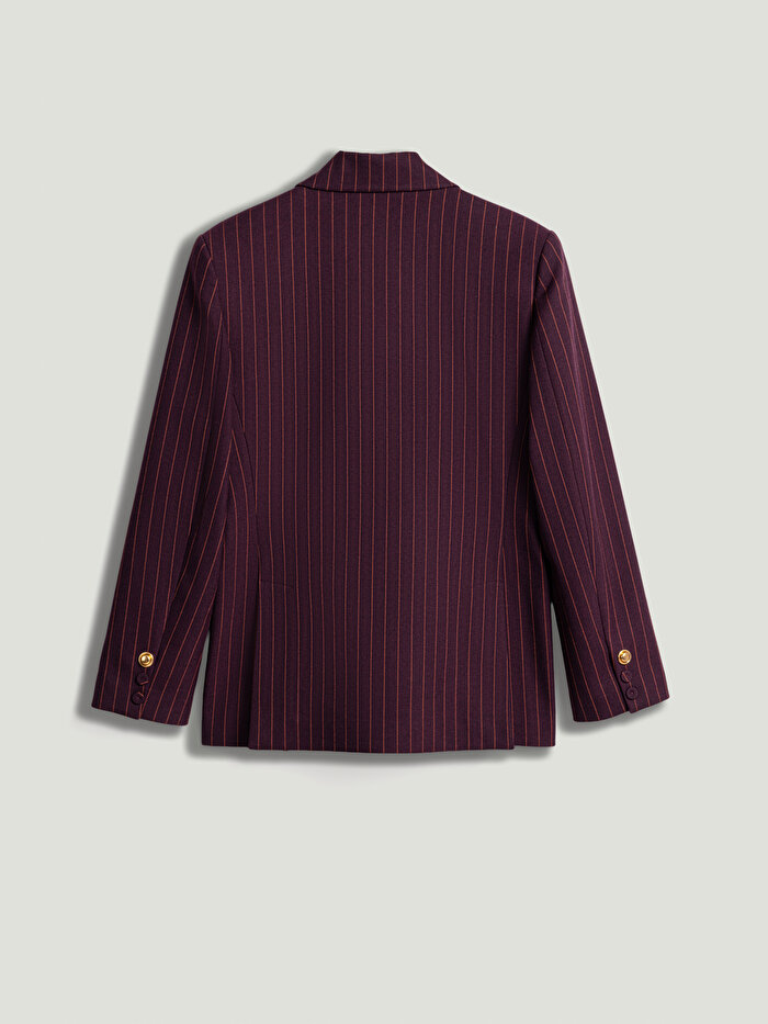 Nocturne Kruvaze Çizgili Blazer Ceket