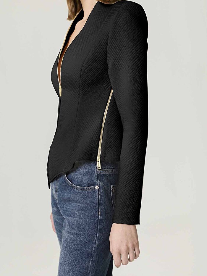 Nocturne Fermuar Tasarımlı Bluz