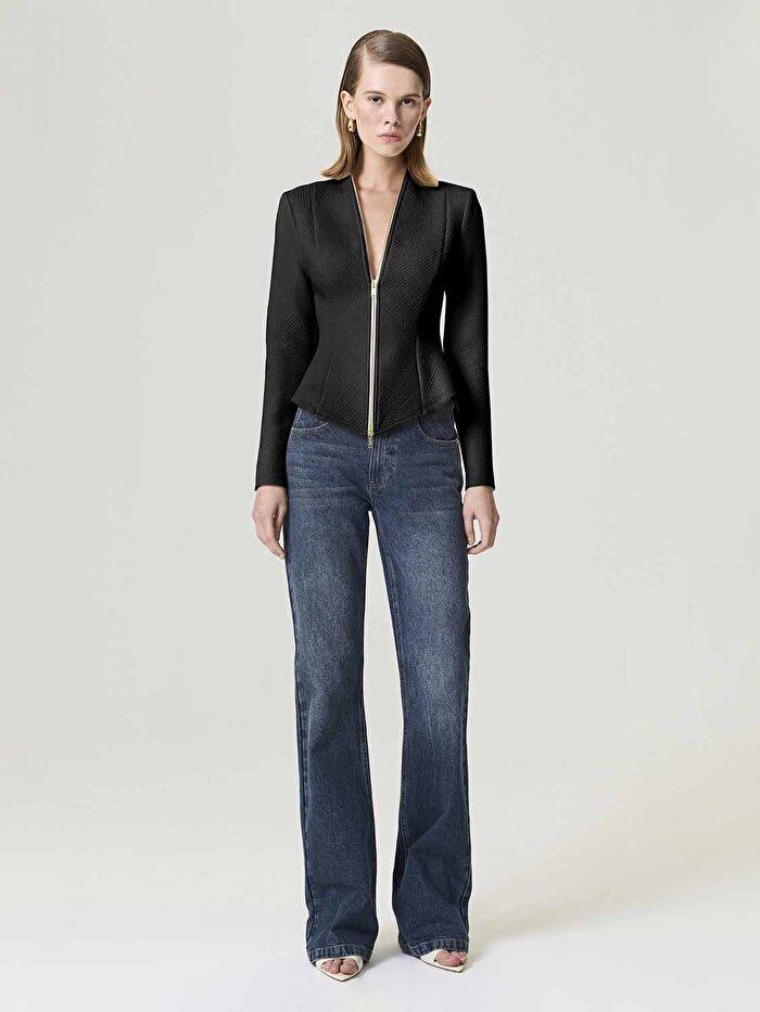 Nocturne Fermuar Tasarımlı Bluz