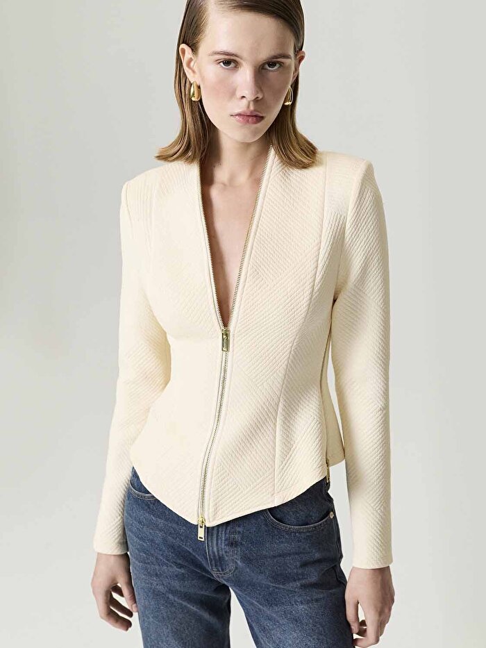 Nocturne Fermuar Tasarımlı Bluz