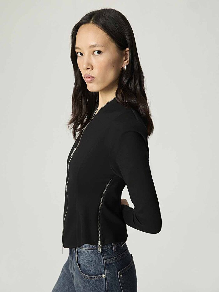 Nocturne Fermuar Tasarımlı Bluz