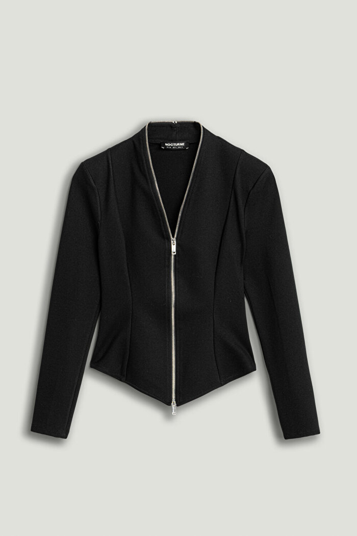 Nocturne Fermuar Tasarımlı Bluz