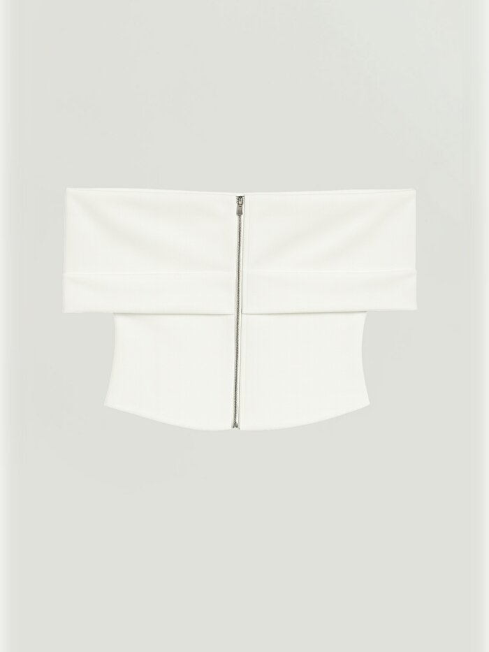 Nocturne Açık Omuzlu Crop Bluz