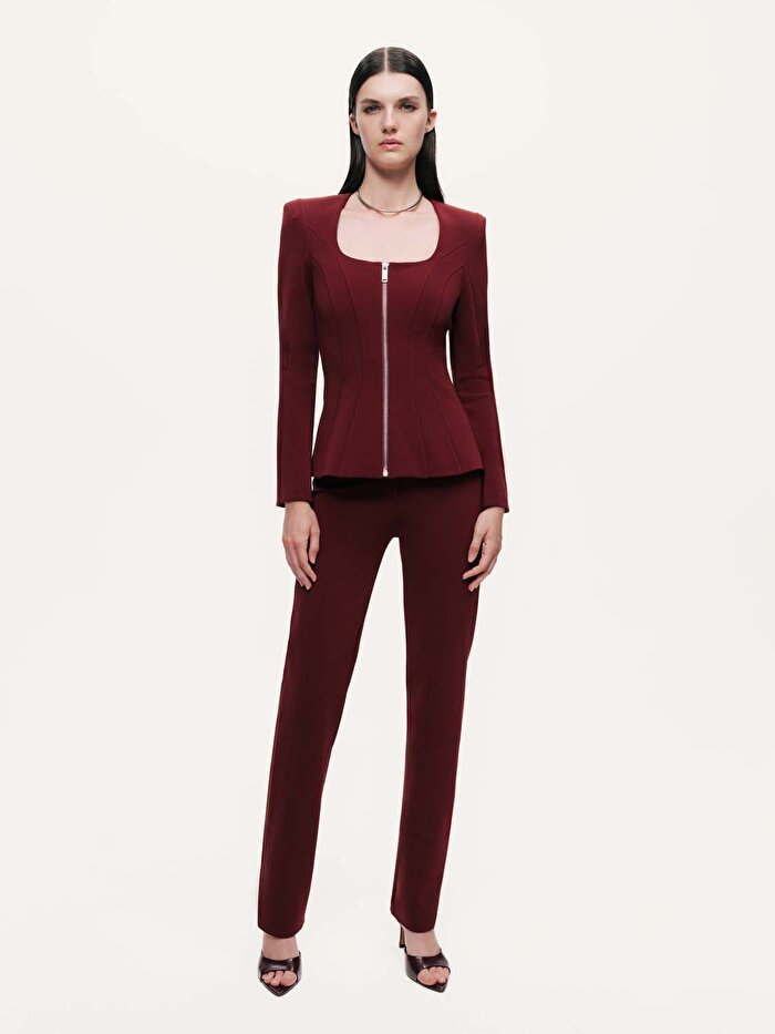 Nocturne Fermuar Detaylı Vatkalı Bluz