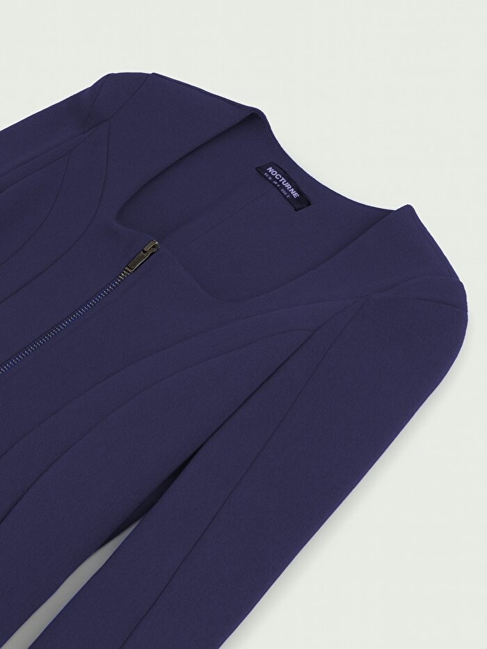 Nocturne Fermuar Detaylı Vatkalı Bluz