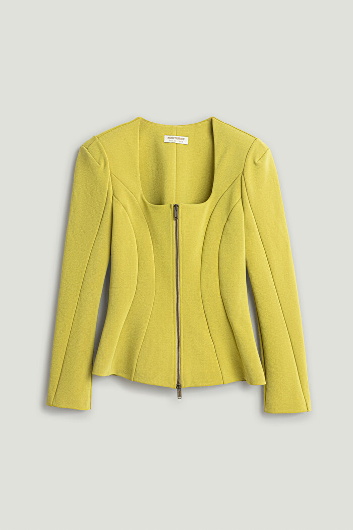 Nocturne Fermuar Detaylı Vatkalı Bluz