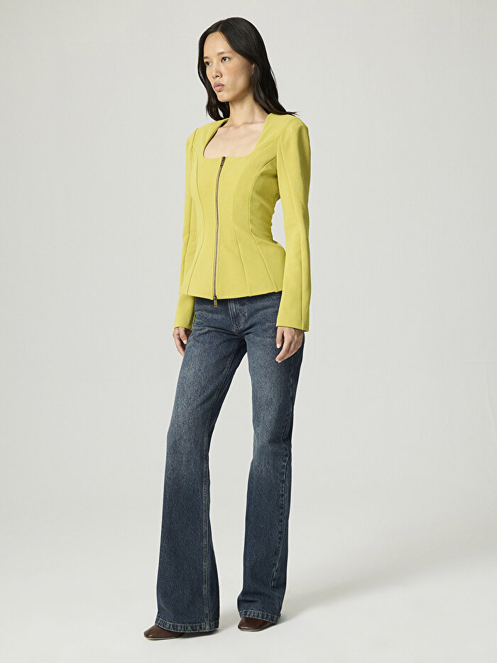 Nocturne Fermuar Detaylı Vatkalı Bluz