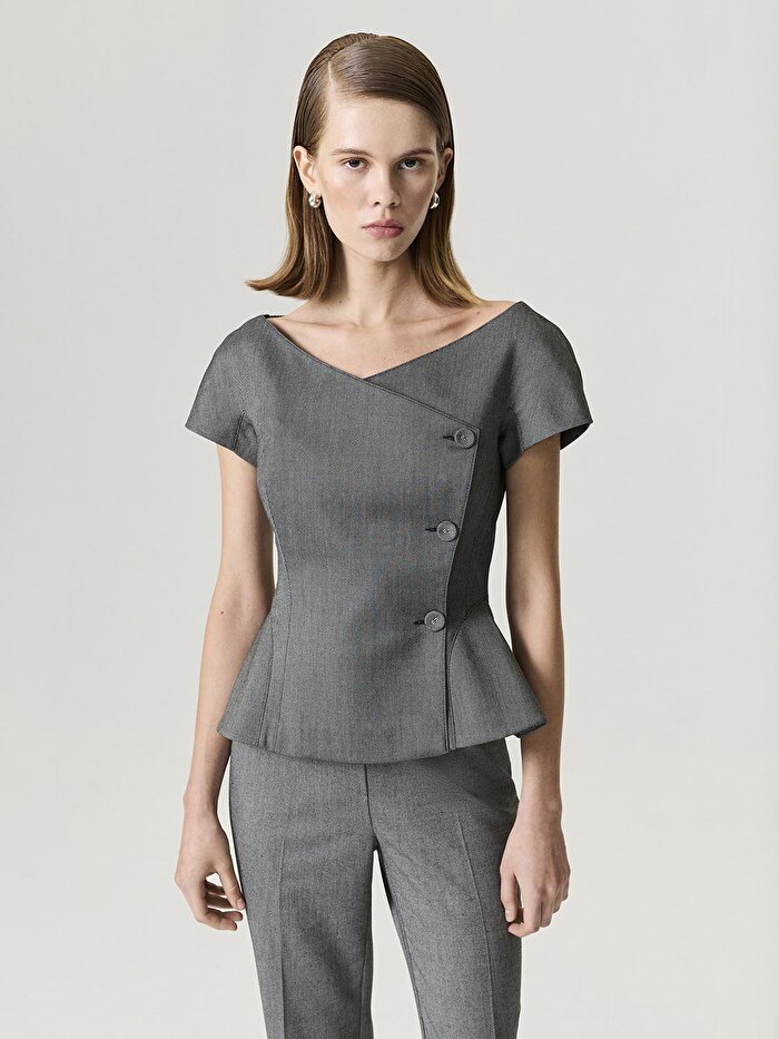 Nocturne Kruvaze Düğme Kapamalı Yelek