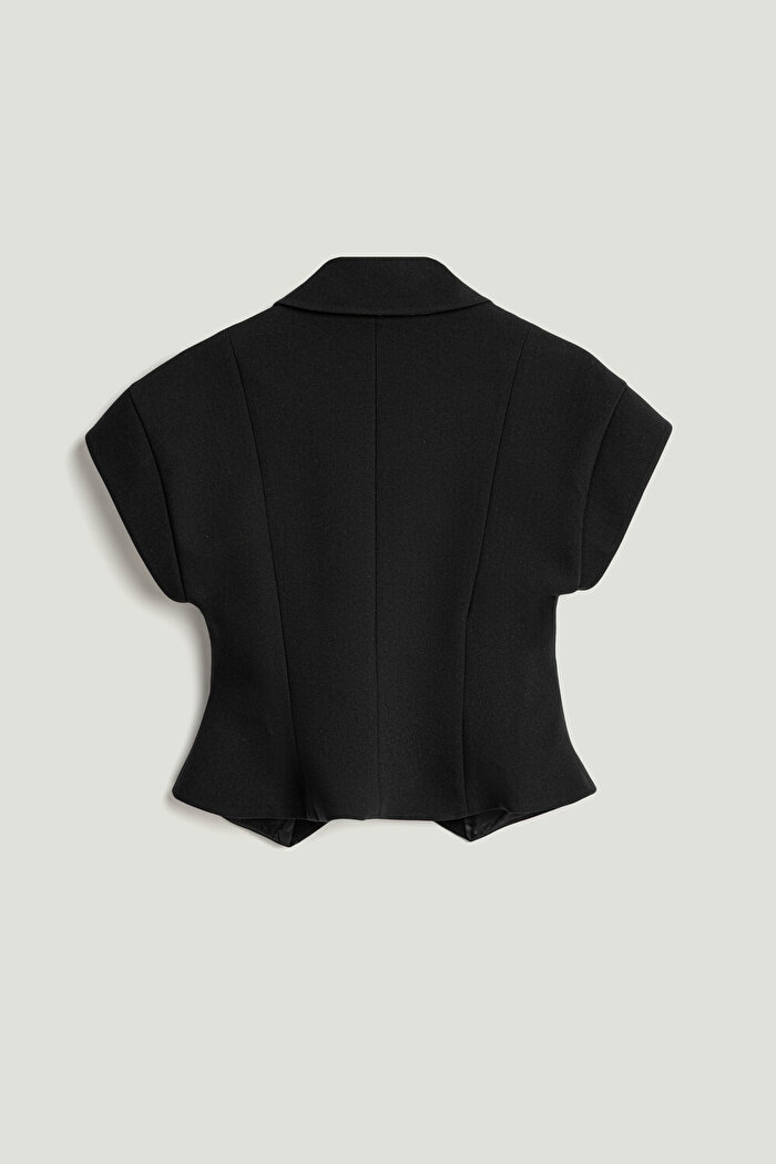 Nocturne Katlı Kruvaze Yaka Yelek