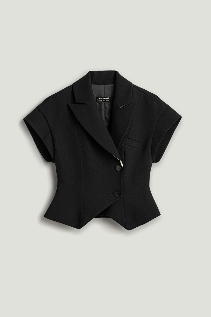 Nocturne Katlı Kruvaze Yaka Yelek