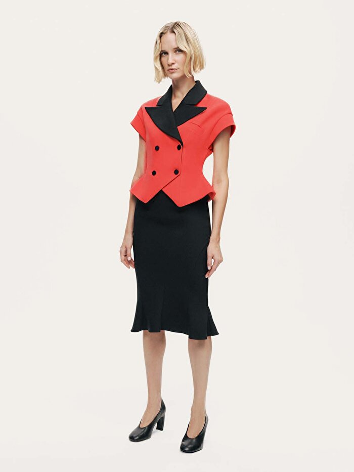 Nocturne Katlı Kruvaze Yaka Yelek