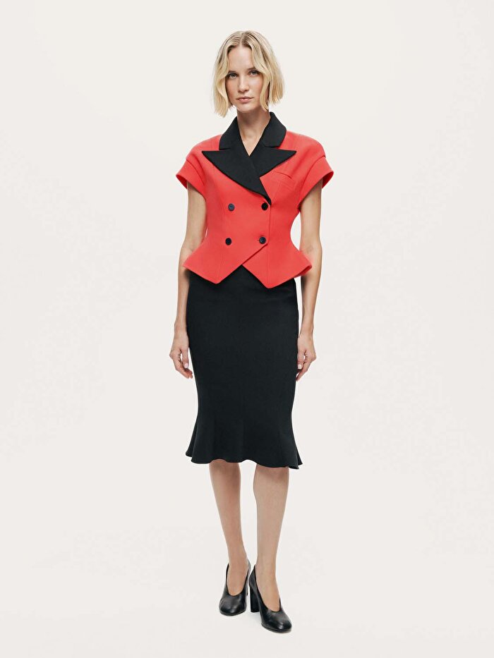 Nocturne Katlı Kruvaze Yaka Yelek