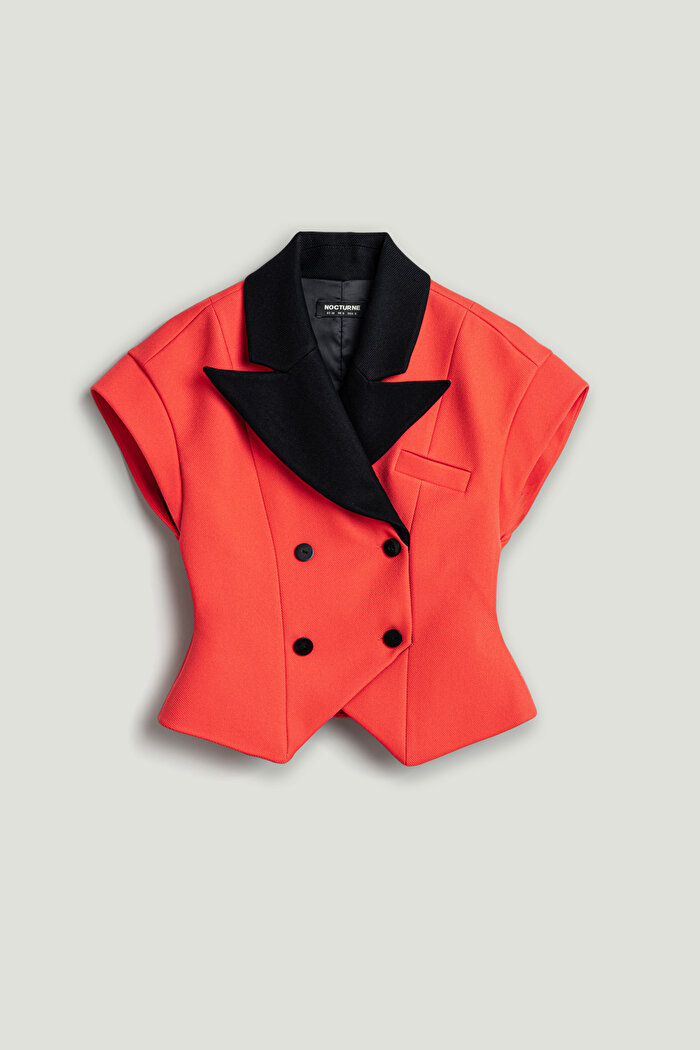 Nocturne Katlı Kruvaze Yaka Yelek