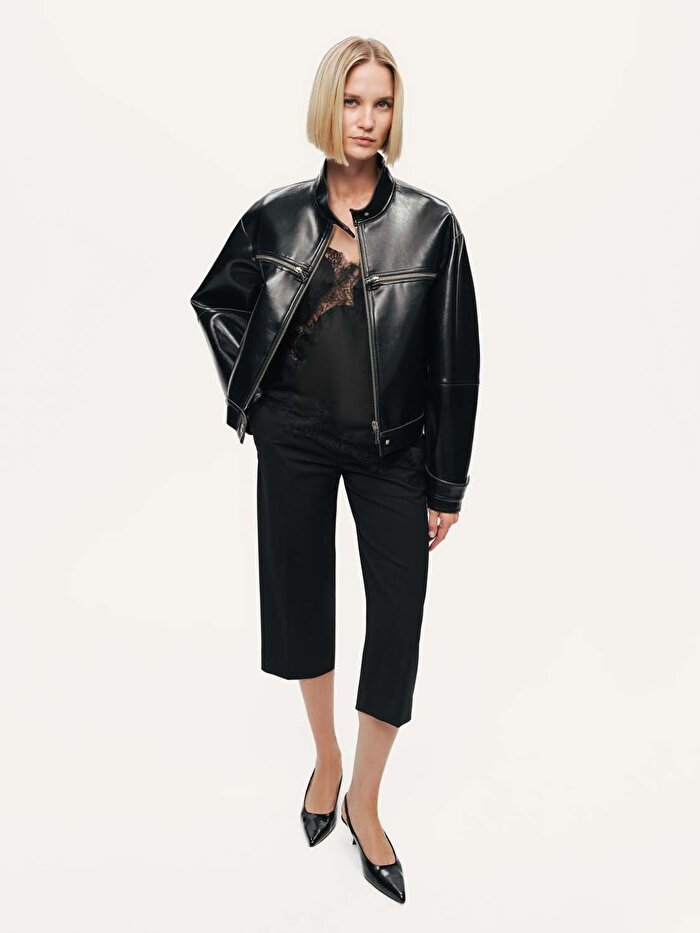 Nocturne Suni Deri Biker Mont