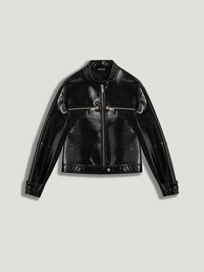 Nocturne Suni Deri Biker Mont