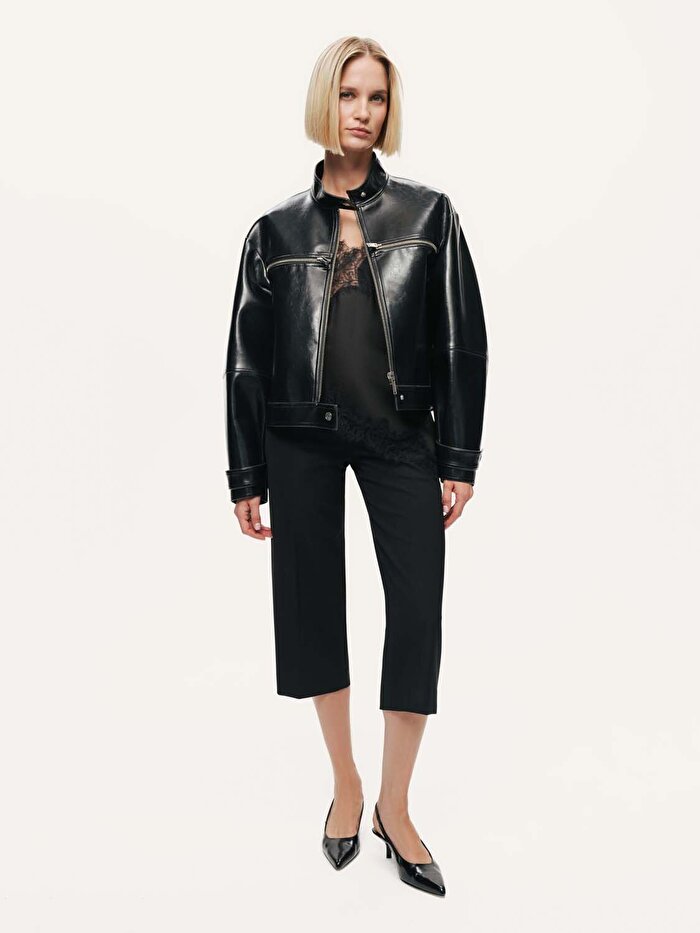 Nocturne Suni Deri Biker Mont