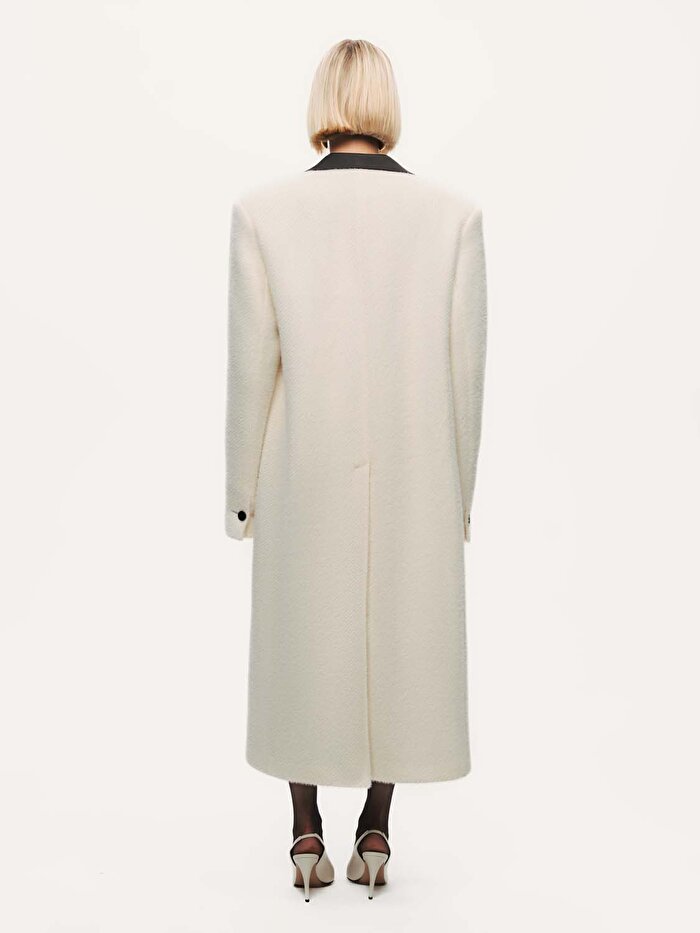 Nocturne Kontrast Detaylı Maxi Kaban