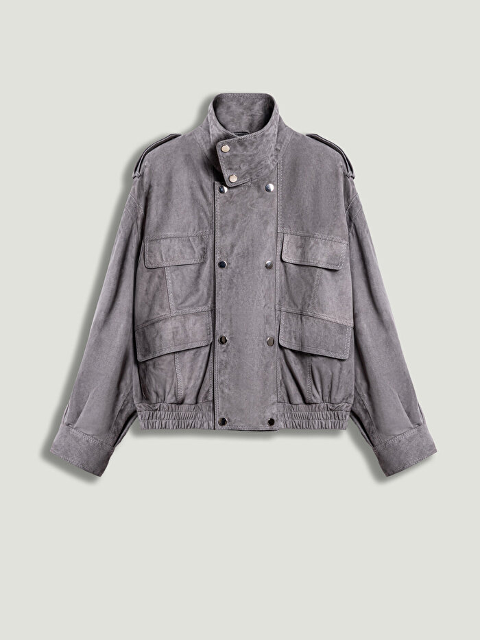 Nocturne Dik Yaka Süet Ceket