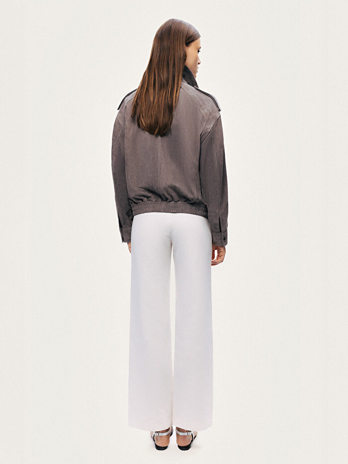 Nocturne Dik Yaka Süet Ceket