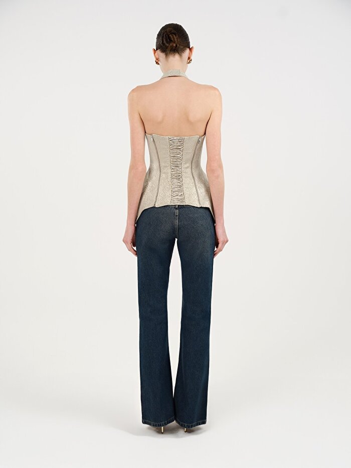 Nocturne Yılan Desenli Balenli Korse Body