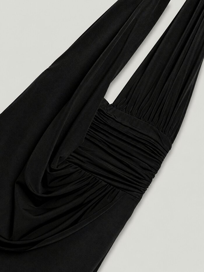 Nocturne Drape Detaylı Halter Yaka Maxi Elbise