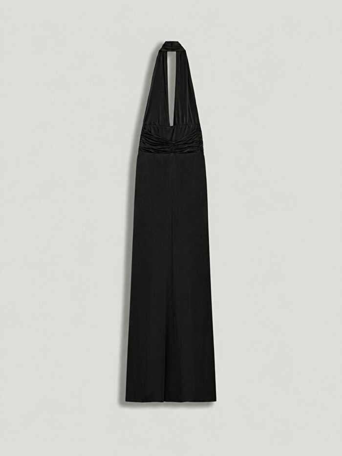 Nocturne Drape Detaylı Halter Yaka Maxi Elbise