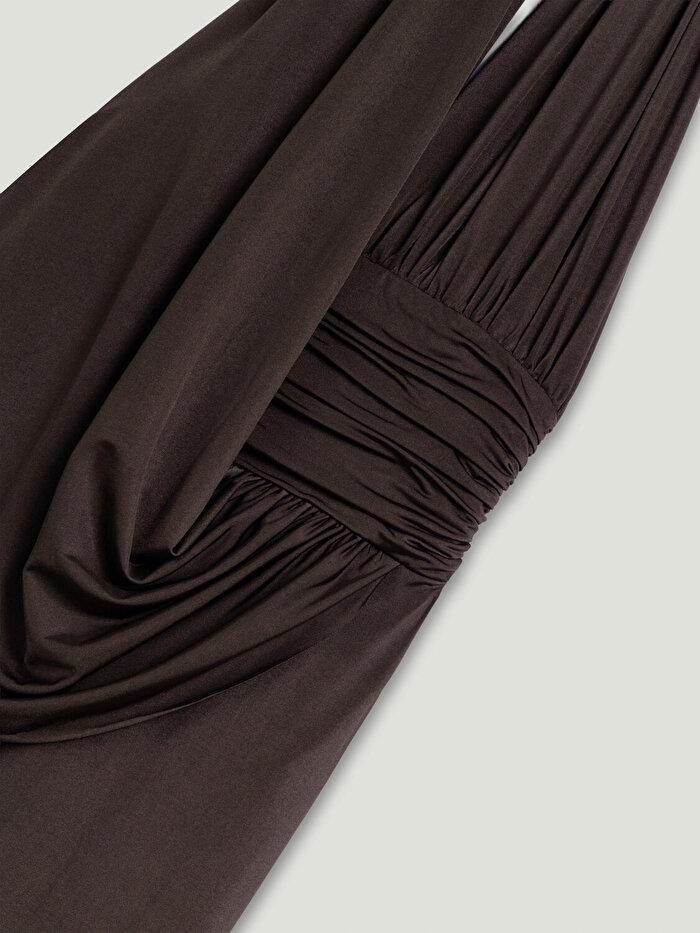 Nocturne Drape Detaylı Halter Yaka Maxi Elbise