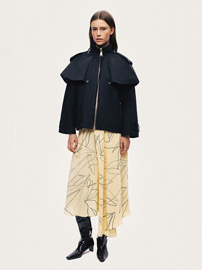 Nocturne Pelerin Detaylı Kapüşonlu Trençkot