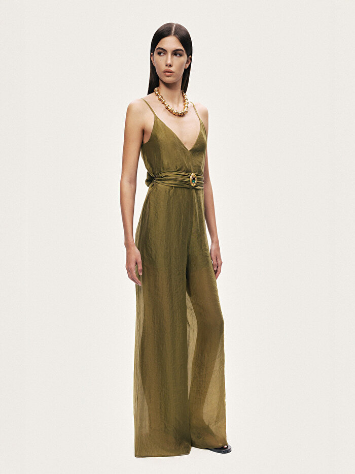 Nocturne Aksesuarlı Kuşak Detaylı Tulum