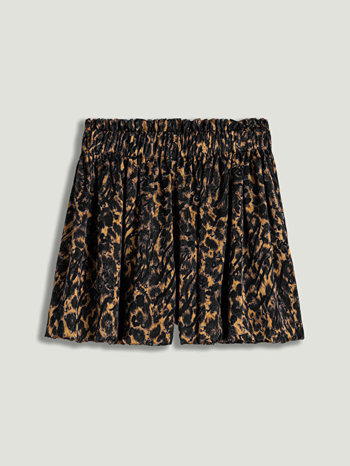 Nocturne Leopar Desenli Dökümlü Şort