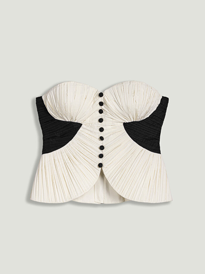 Nocturne Düğme Detaylı Kontrast Büstiyer