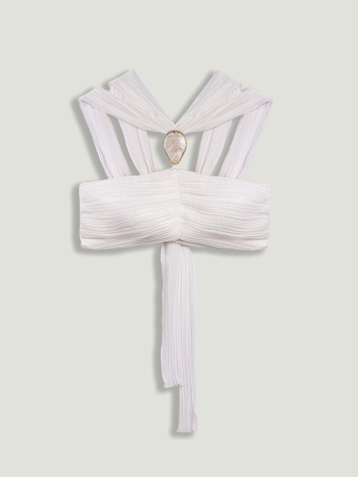 Nocturne Aksesuar Detaylı Şifon Bağlamalı Büstiyer