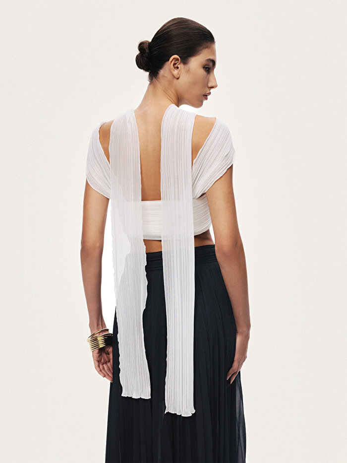 Nocturne Aksesuar Detaylı Şifon Bağlamalı Büstiyer