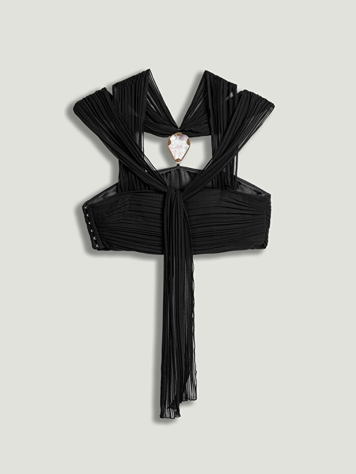 Nocturne Aksesuar Detaylı Şifon Bağlamalı Büstiyer