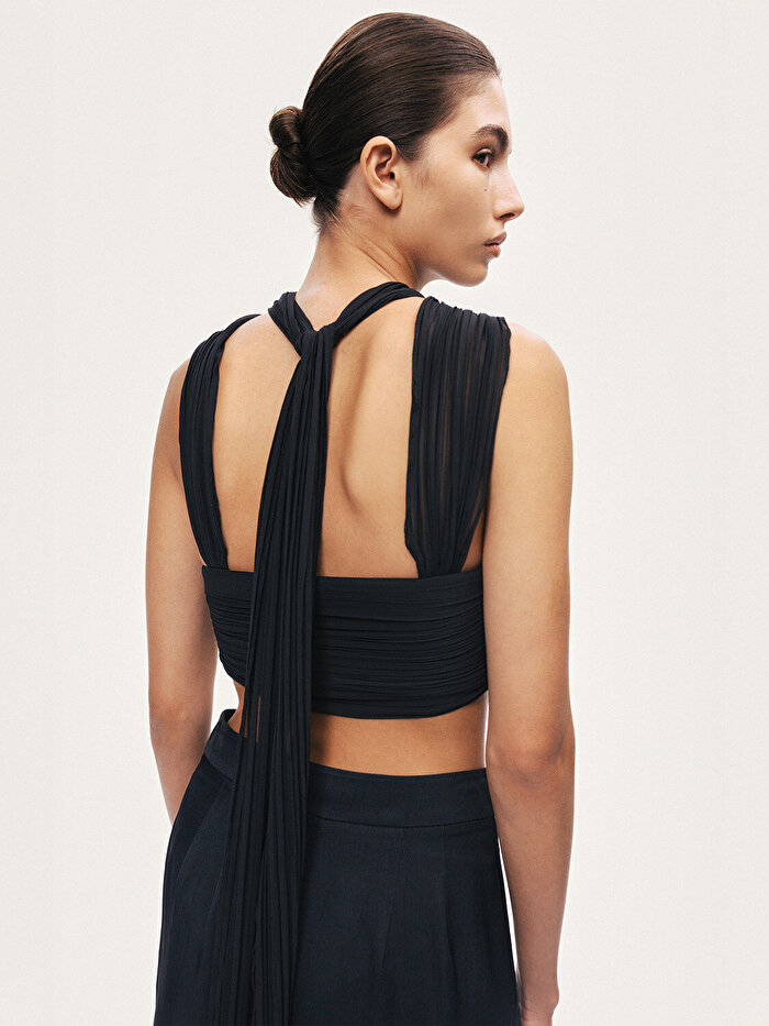 Nocturne Aksesuar Detaylı Şifon Bağlamalı Büstiyer