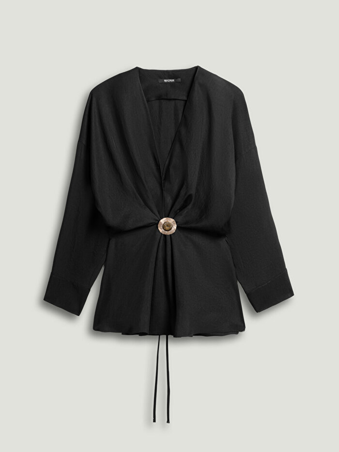 Nocturne Dökümlü Aksesuar Detaylı Gömlek