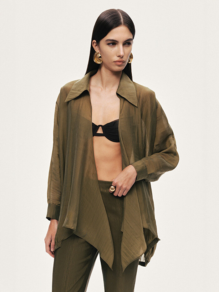 Nocturne Bağlama Detaylı Gömlek