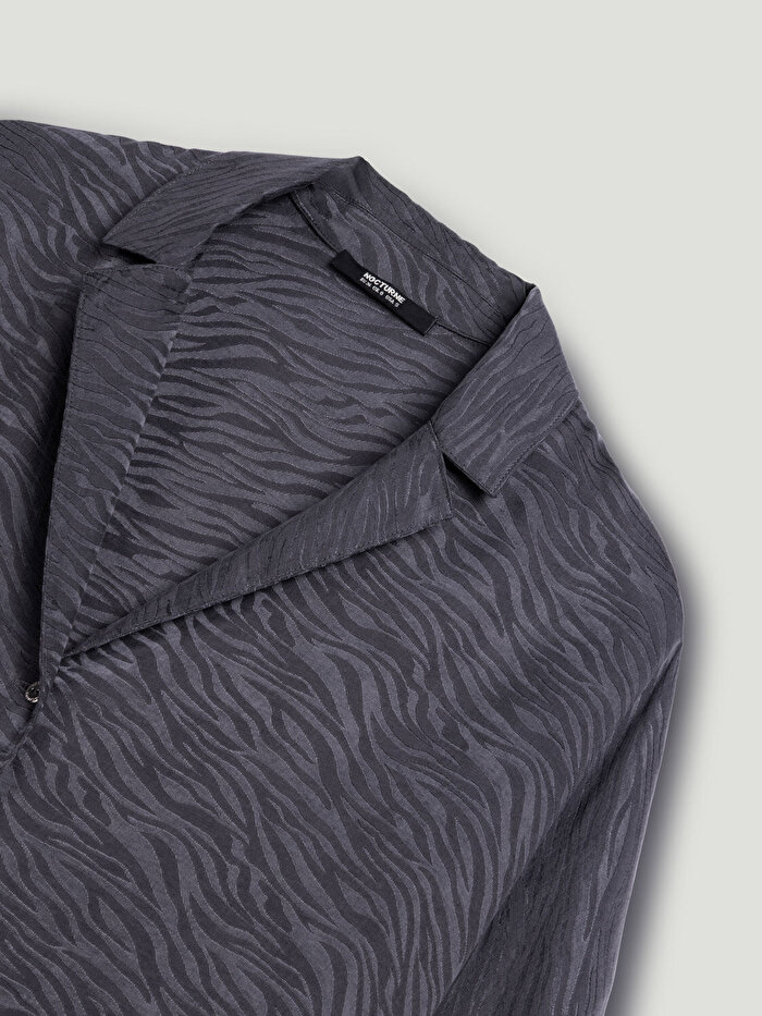 Nocturne Zebra Desenli Dökümlü Gömlek