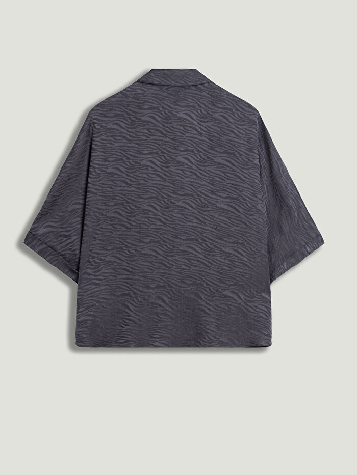 Nocturne Zebra Desenli Dökümlü Gömlek